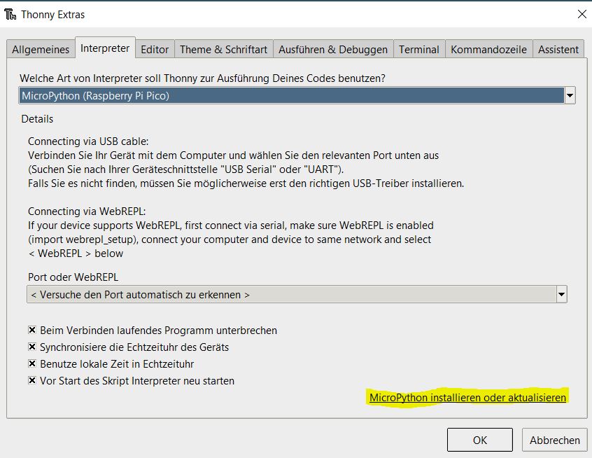 Thonny Einrichten